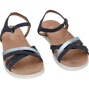Easy Spirit Dottle 3 Navy Pearlized Blue Strappy Sandals Women US 6M